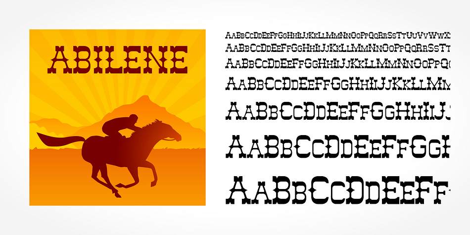 Emphasizing the popular Abilene font family.