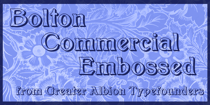Displaying the beauty and characteristics of the Bolton Commercial font family.