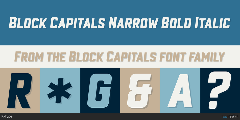Block Capitals Narrow Bold Italic Font