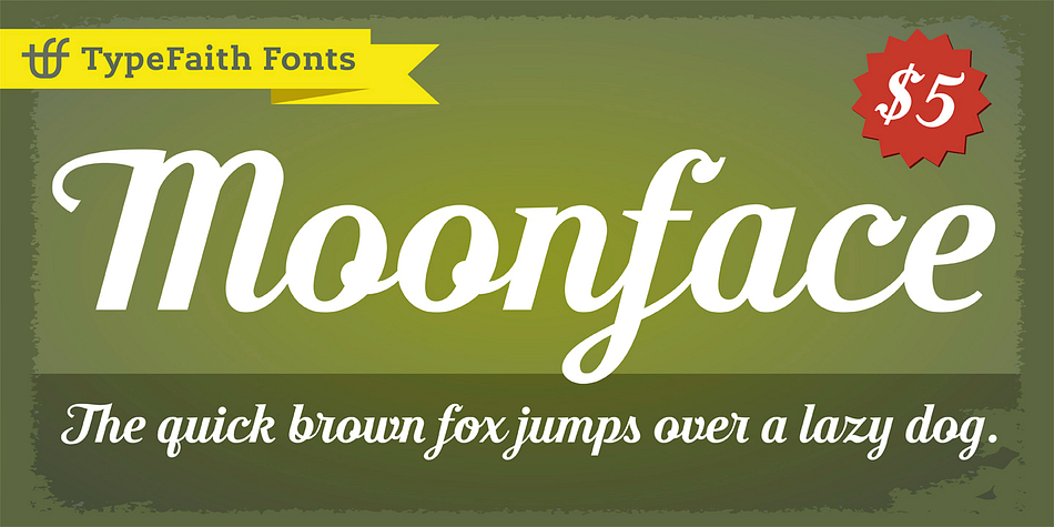 Moonface Script is a characteristic vintage retro font with lots of ligatures, alternatives and special characters to end.