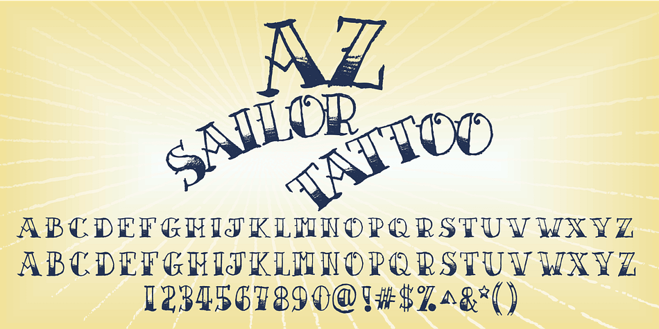 AZ Sailor Tattoo font was inspired from pre WW2 tattoos.