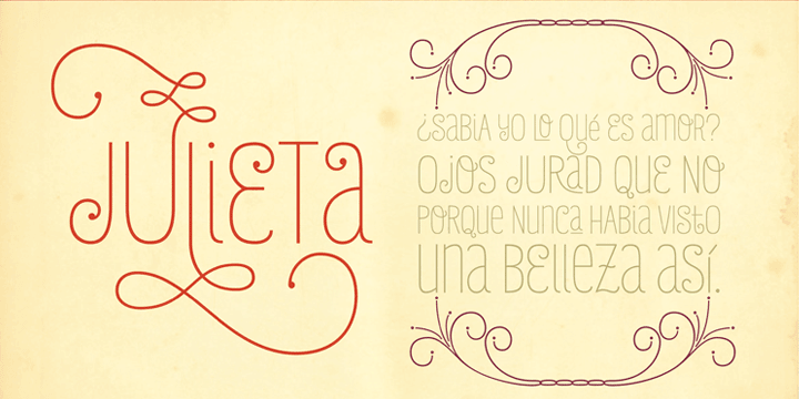 Inspired by romanticism, Julieta is a charming and versatile typeface.
