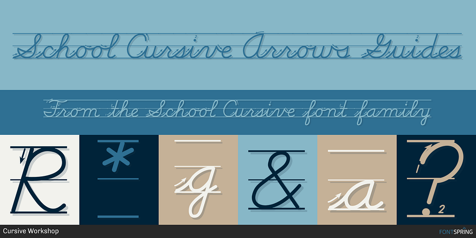 School Cursive Arrows Guides Font