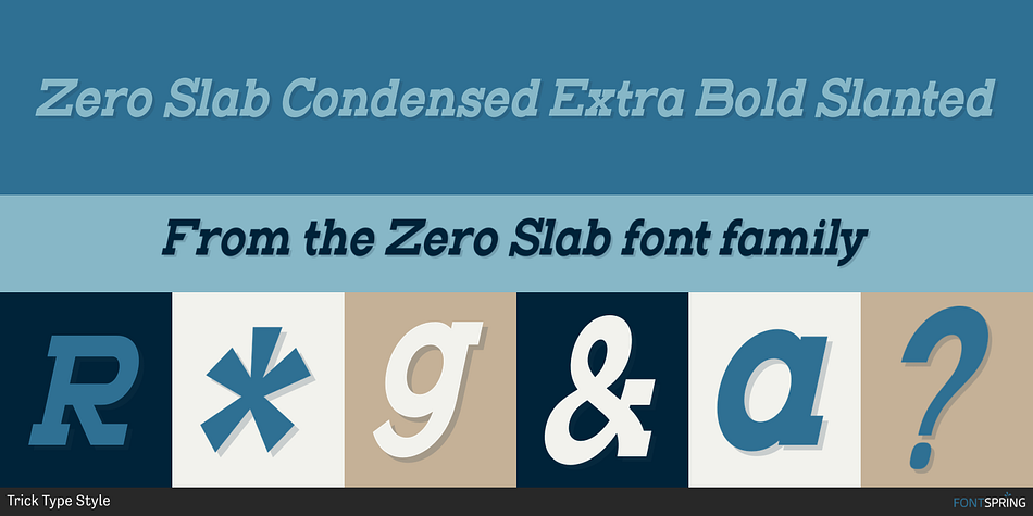 Zero Slab Condensed Extra Bold Slanted Font