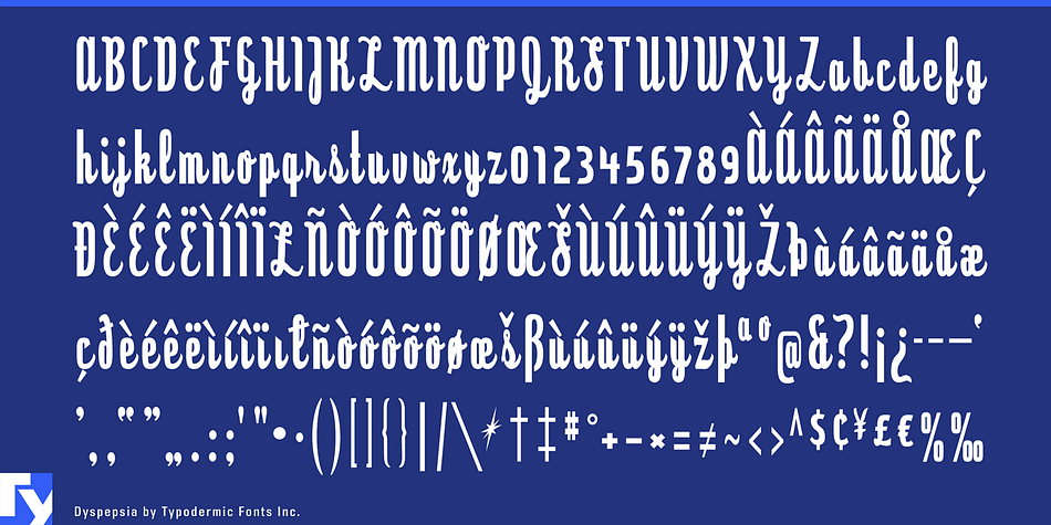 Displaying the beauty and characteristics of the Dyspepsia font family.