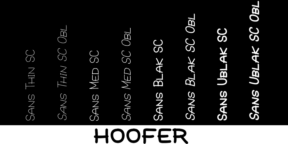 They are very readable and in a variety of weights & styles

The mood of the Hoofer mega-family is light and flexible, slightly retro, casual and readable.