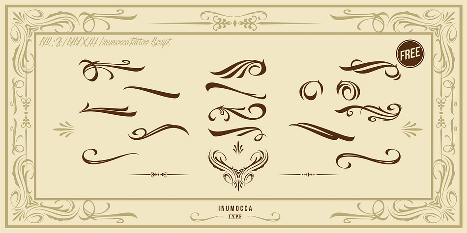 inuTattoo font family sample image.