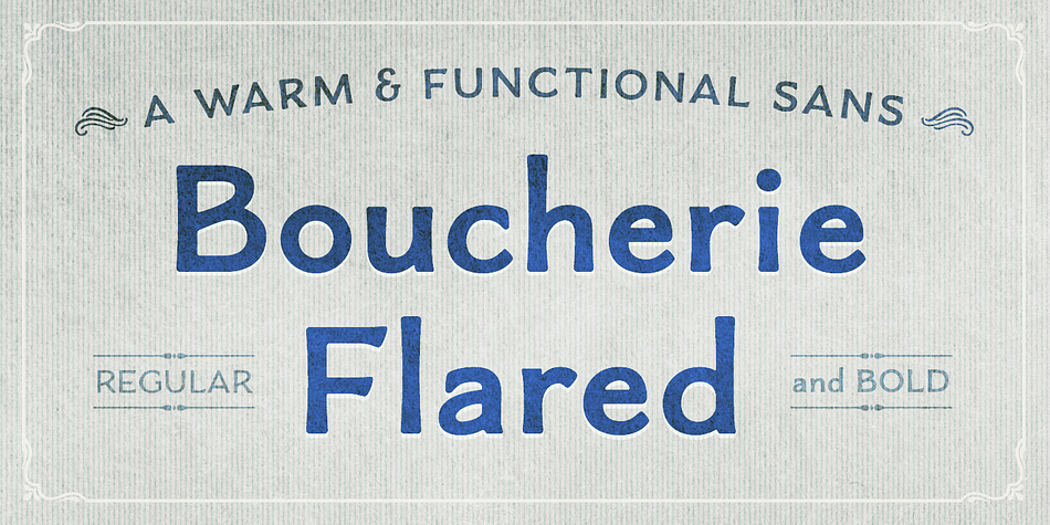 Boucherie Flared is part of the Boucherie Collection – a series of 16 distinct, yet related typefaces.