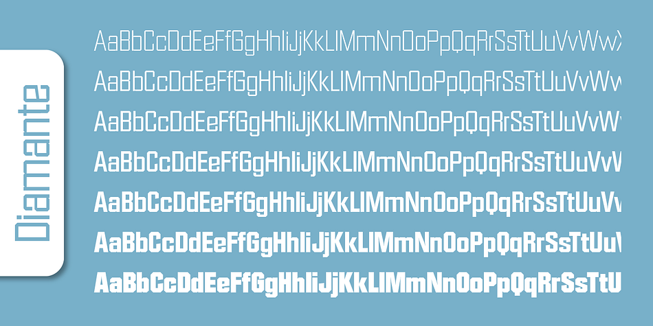 Emphasizing the favorited Diamante Serial font family.