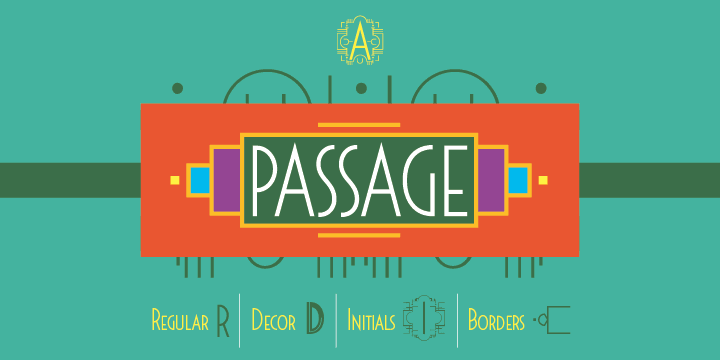"Passage" is a fresh looking decorative Art Deco font family, inspired by modern influences.