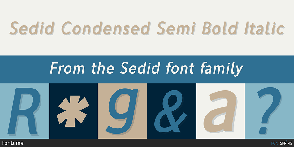 Sedid Condensed Semi Bold Italic Font