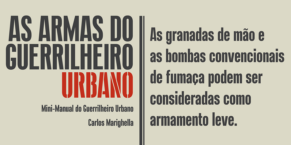 Terrorista font family example.