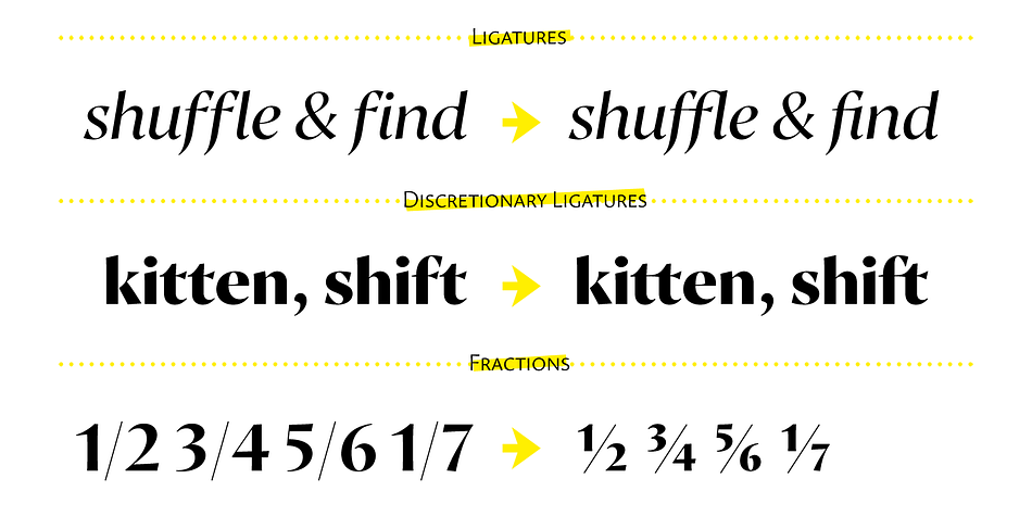 Proza Display font family example.