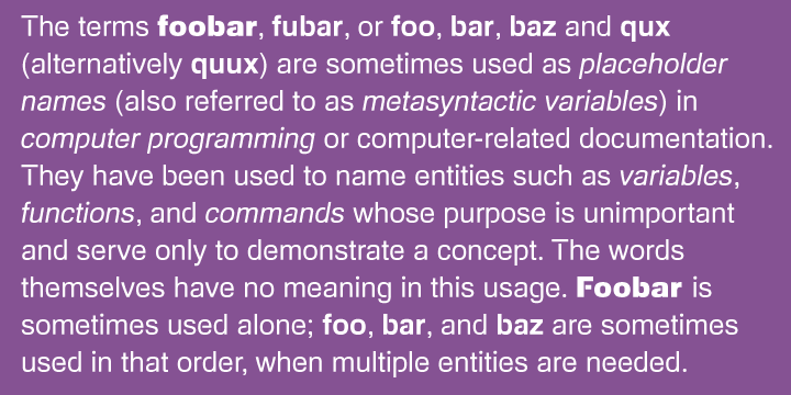 Emphasizing the favorited Foobar Pro font family.
