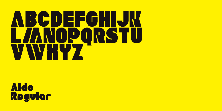 Aldo font family sample image.