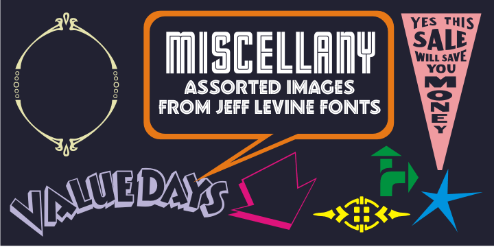 Miscellany JNL collects numerous images of various genres into one dingbat font.