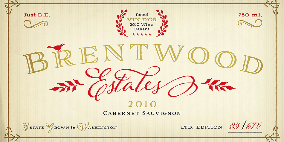 Adorn Collection font family sample image.