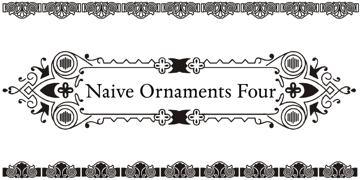Naive Ornaments font family example.