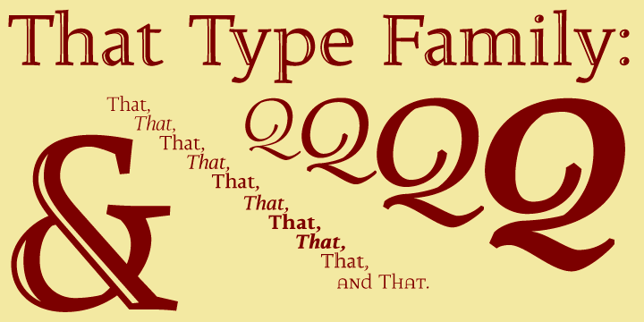 Displaying the beauty and characteristics of the That font family.