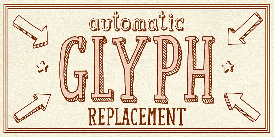 For example in the word “HIPPOPOTAMUS” you will automatically get three different “P” glyphs and two “O” glyphs.