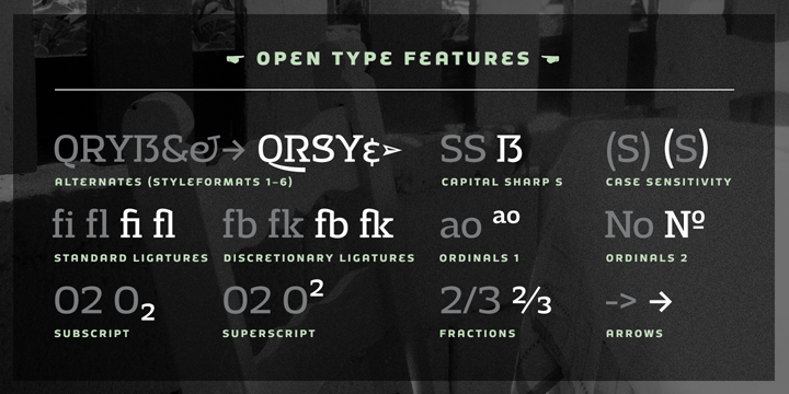 Adria Slab font family example.