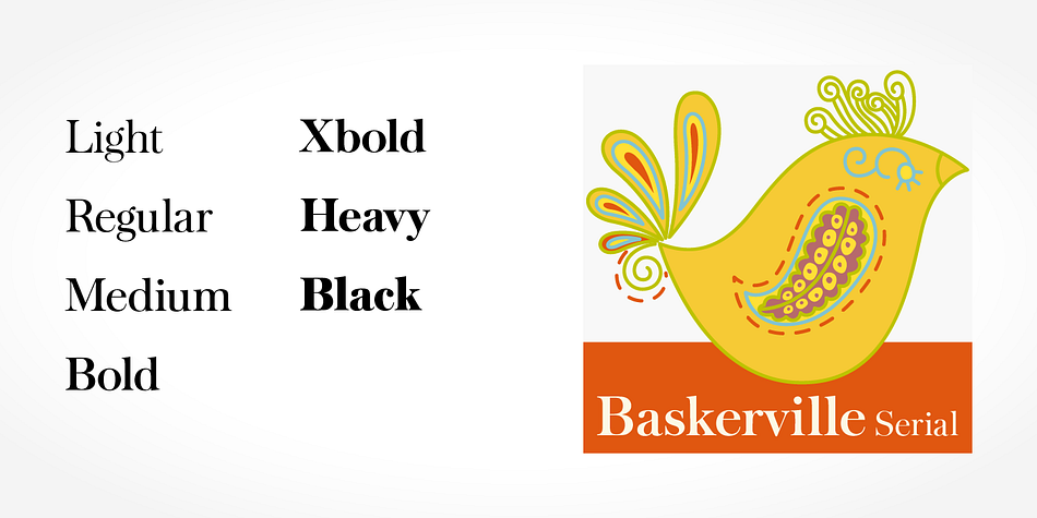 Highlighting the Baskerville Serial font family.