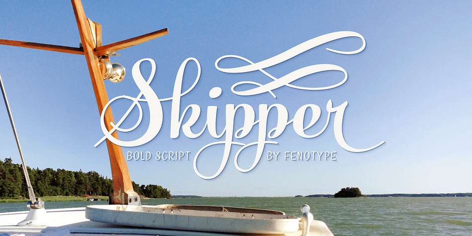 

Skipper is a bold and flowing connected script.