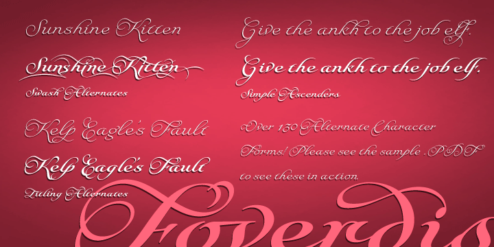 Emphasizing the favorited Foverdis font family.