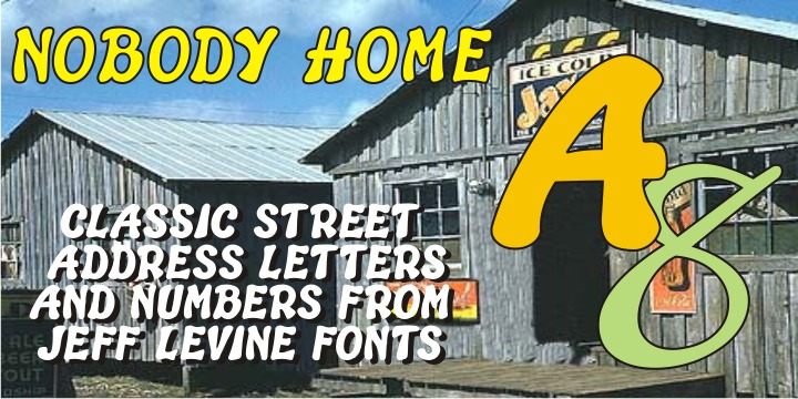 Nobody Home JNL is unusual in nature as it combines two vintage typestyles into one font.