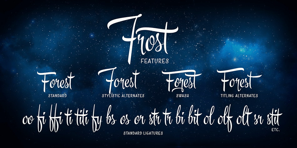 Emphasizing the popular Frost font family.