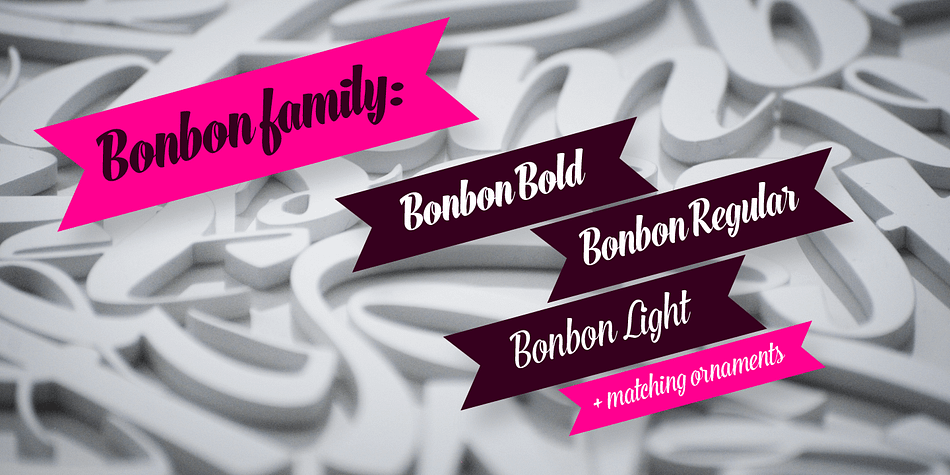 Bonbon font family example.