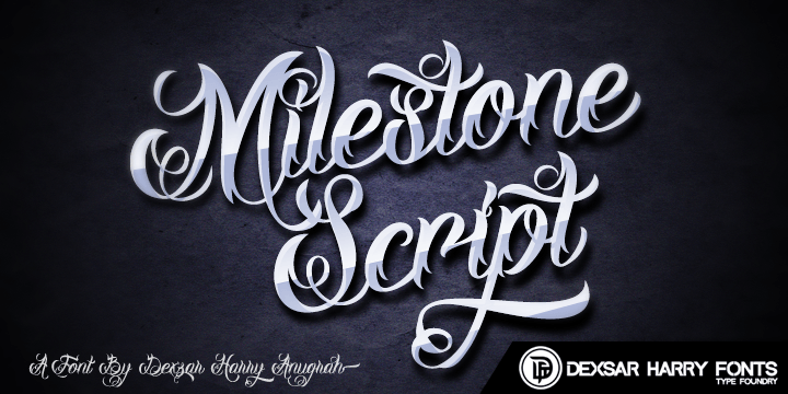DHF Milestone Script is the script font with many alternates for custom feeling.