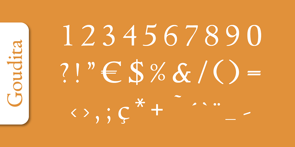 Goudita Serial font family example.