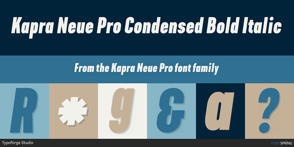 Kapra Neue Pro Condensed Bold Italic Font