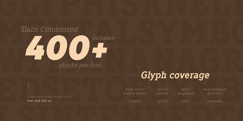 TT Slabs Condensed font family sample image.