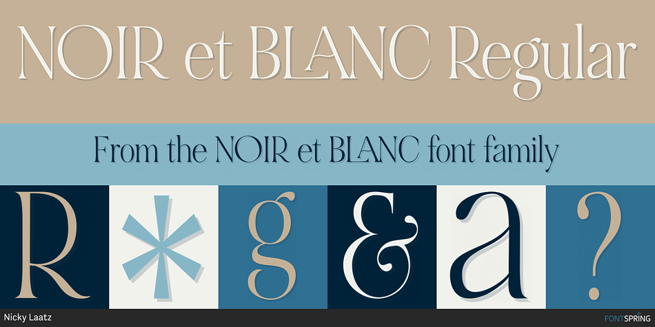 NOIR et BLANC Regular Font