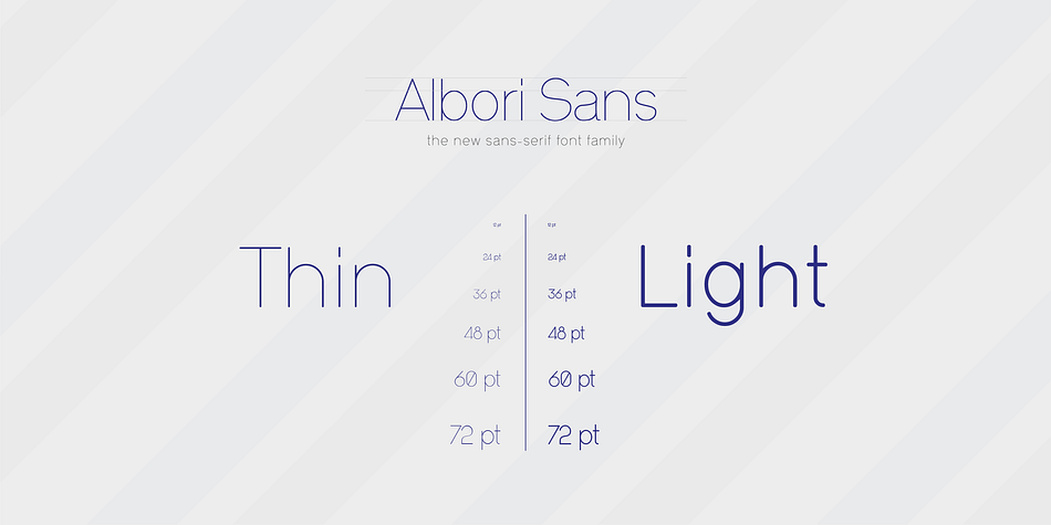 Albori Sans font family sample image.