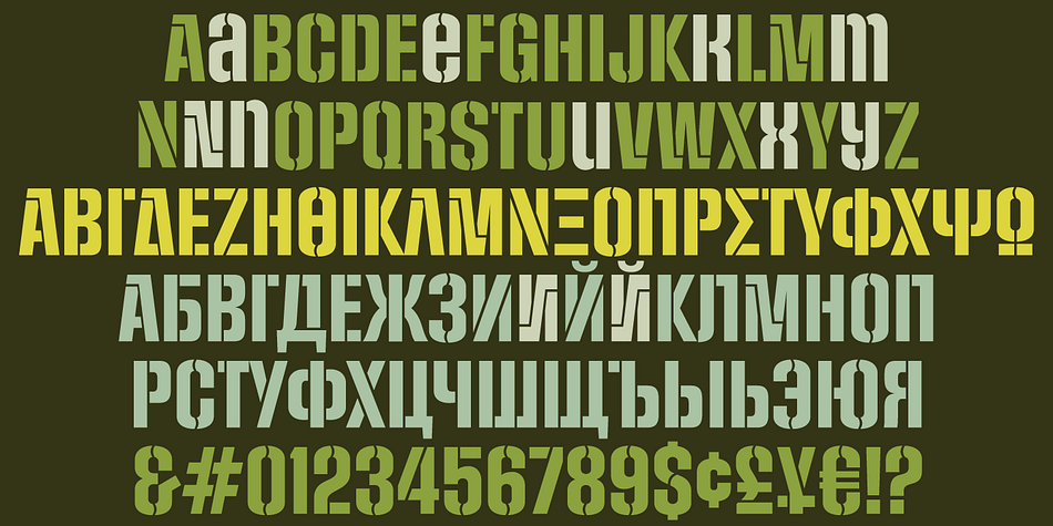 Each of the Social Gothic fonts contains over 550 glyphs and supports over 45 languages.