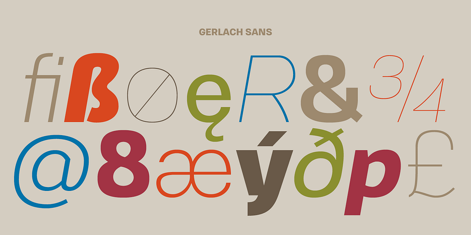 Gerlach Sans font family example.