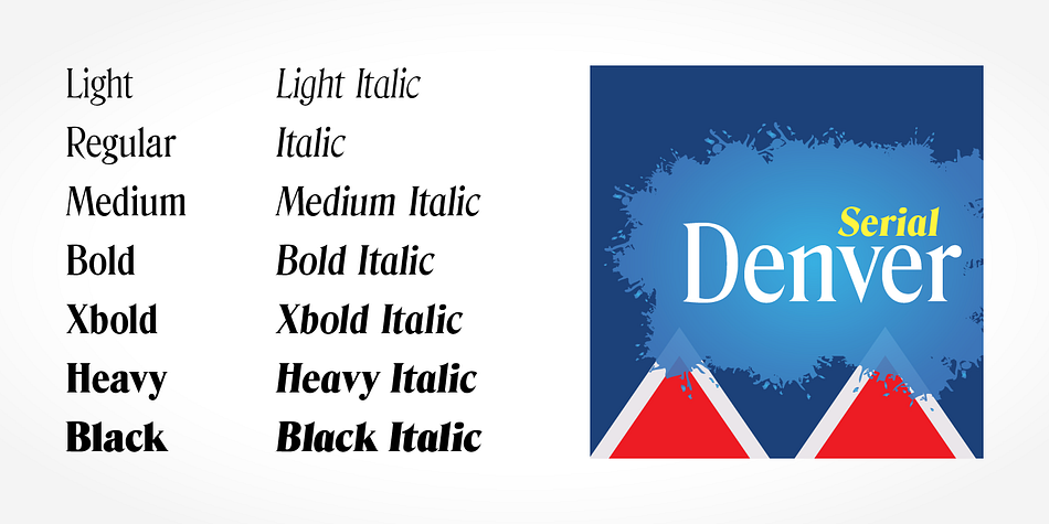 Highlighting the Denver Serial font family.