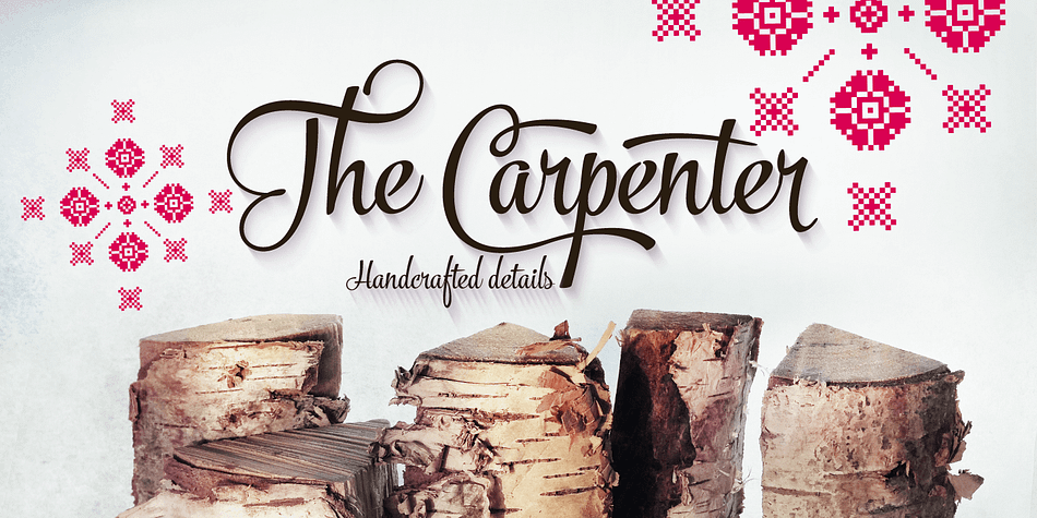 Displaying the beauty and characteristics of the The Carpenter font family.