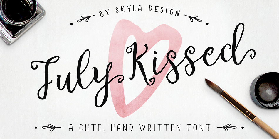 July Kissed is a cute, handwritten font which is perfect for greeting cards, stamps, posters, invites, and all your other fun projects.