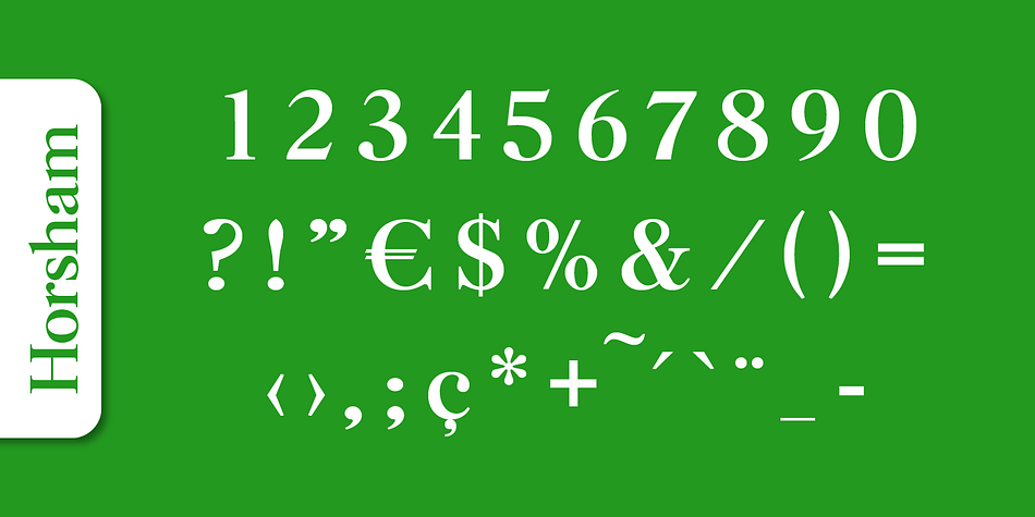 Horsham Serial font family example.