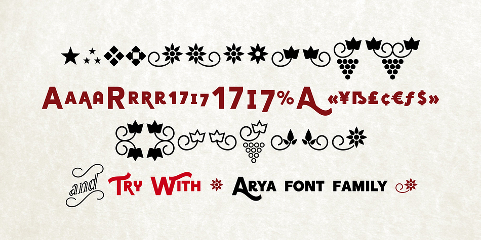 Yapa features an extra dingbat font.