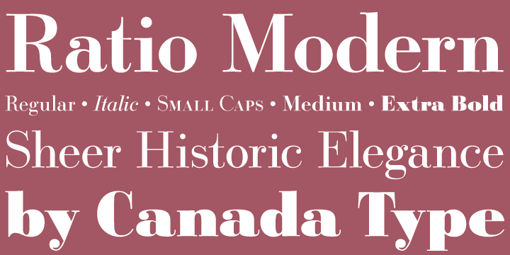 Designed in 1923 by Friedrich Kleukens for the Stempel foundry, Ratio was one of the first metal faces to bring the Didone genre to the forefront of industrial mass publishing as a headline and magazine face.