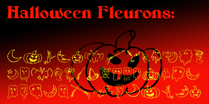 Displaying the beauty and characteristics of the Halloween Fleurons font family.