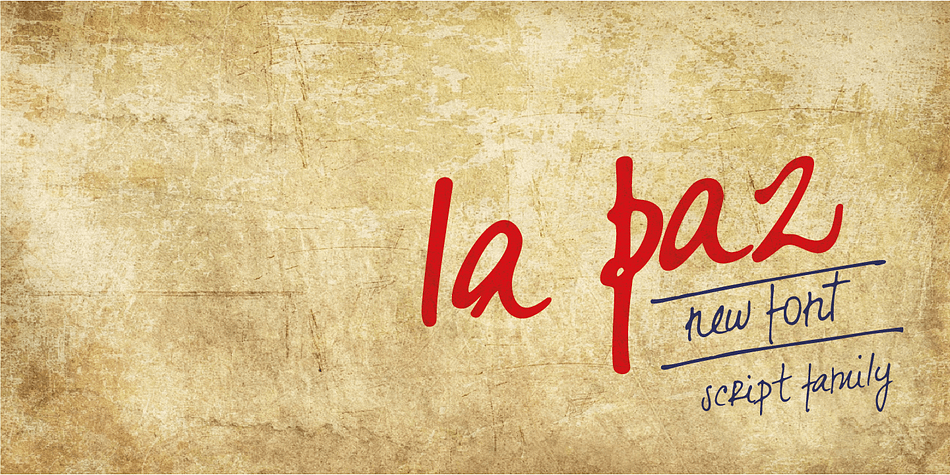 La Paz is a typeface created to emulate handwriting.