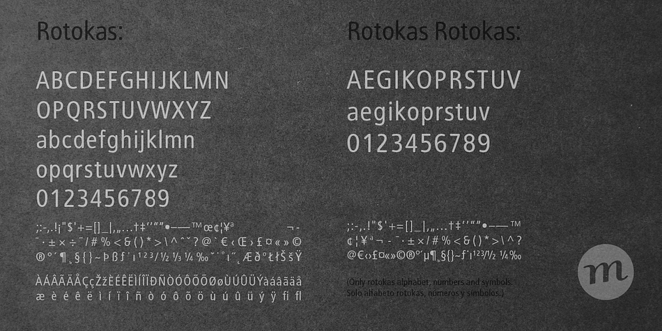 Rotokas font family sample image.