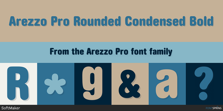Arezzo Pro Rounded Condensed Bold Font