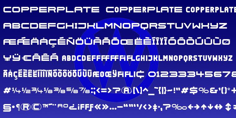 Emphasizing the popular Copperplate Wide font family.